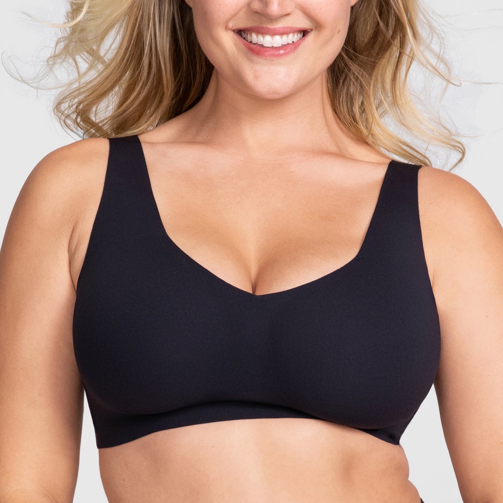 Honeylove Women’s V-Neck Bra Wireless In Black 3x